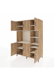 Kronos Dolap 10 Raflı 6 Kapaklı 132x59x195 Çam-Çam/Aytaşı