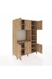 Kronos Dolap 10 Raflı 6 Kapaklı 132x59x195 Çam-Çam/Çam