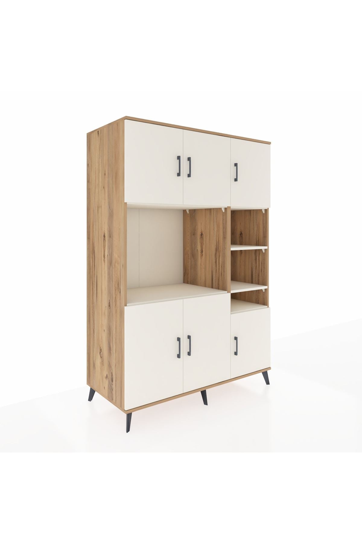 Kronos Dolap 10 Raflı 6 Kapaklı 132x59x195 Çam-Aytaşı/Aytaşı