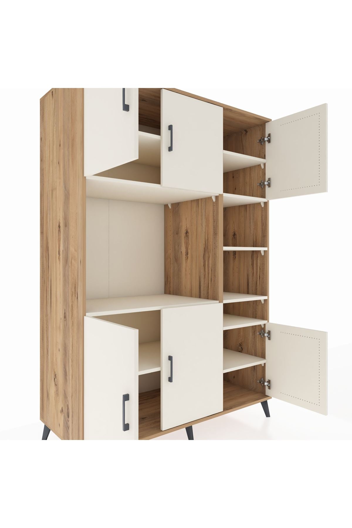 Kronos Dolap 10 Raflı 6 Kapaklı 132x59x195 Çam-Aytaşı/Aytaşı