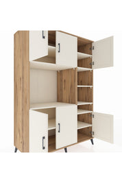 Kronos Dolap 10 Raflı 6 Kapaklı 132x59x195 Çam-Aytaşı/Aytaşı