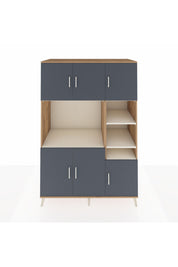 Kronos Dolap 10 Raflı 6 Kapaklı 132x59x195 Çam-Antrasit/Aytaşı