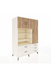 Kronos Dolap 9 Raflı 5 Çekmeceli 3 Kapaklı 132x59x195 Aytaşı-Çam/Aytaşı
