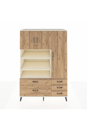 Kronos Dolap 9 Raflı 5 Çekmeceli 3 Kapaklı 132x59x195 Aytaşı-Çam/Çam