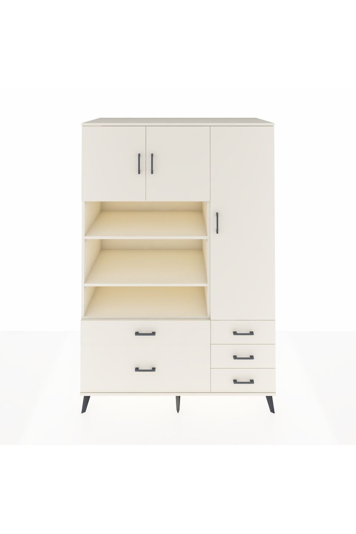 Kronos Dolap 9 Raflı 5 Çekmeceli 3 Kapaklı 132x59x195 Aytaşı-Aytaşı/Aytaşı