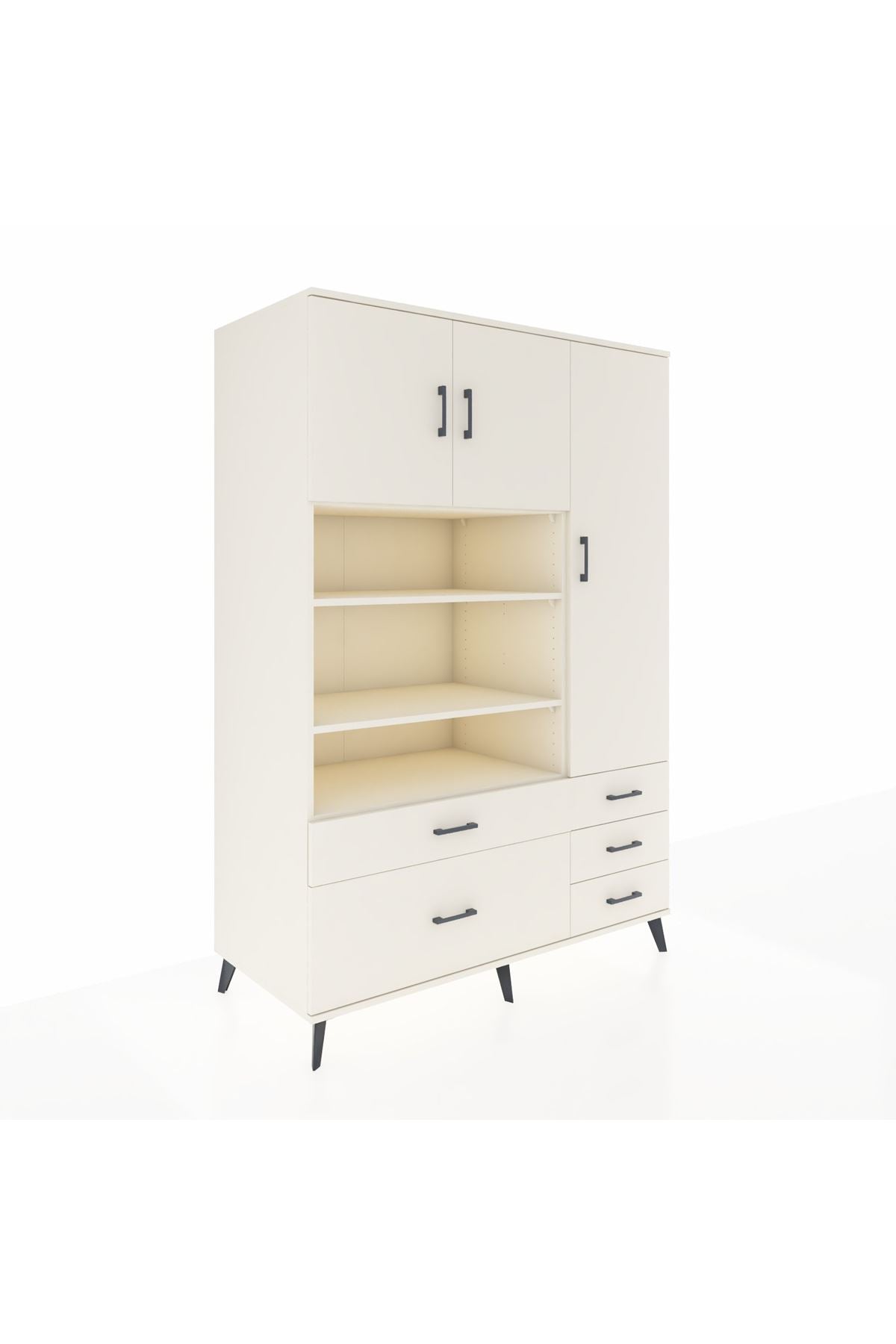 Kronos Dolap 9 Raflı 5 Çekmeceli 3 Kapaklı 132x59x195 Aytaşı-Aytaşı/Aytaşı