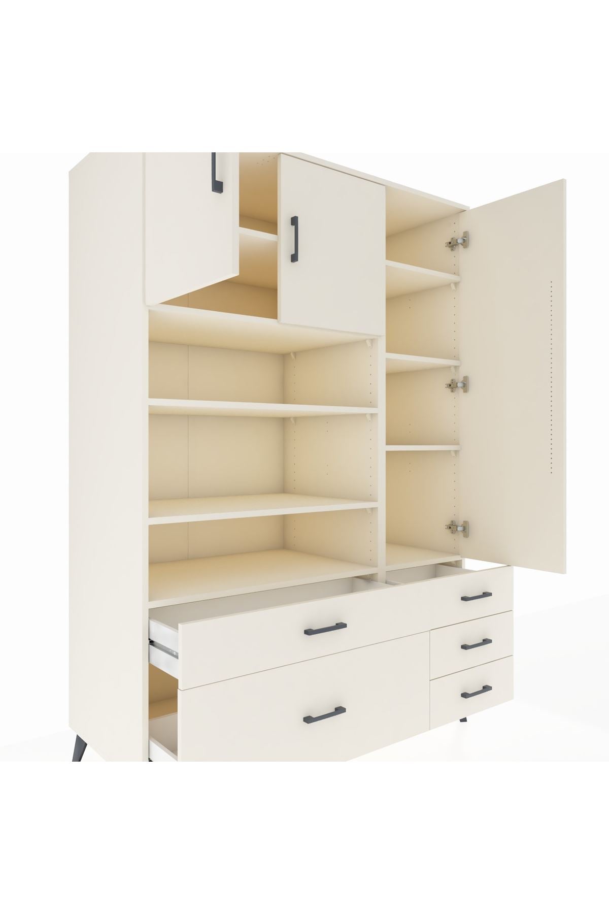 Kronos Dolap 9 Raflı 5 Çekmeceli 3 Kapaklı 132x59x195 Aytaşı-Aytaşı/Aytaşı