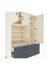 Kronos Dolap 9 Raflı 5 Çekmeceli 3 Kapaklı 132x59x195 Aytaşı-Aytaşı/Antrasit