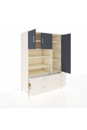 Kronos Dolap 9 Raflı 5 Çekmeceli 3 Kapaklı 132x59x195 Aytaşı-Antrasit/Aytaşı