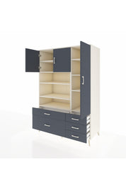 Kronos Dolap 9 Raflı 5 Çekmeceli 3 Kapaklı 132x59x195 Aytaşı-Antrasit/Antrasit