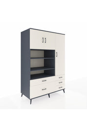 Kronos Dolap 9 Raflı 5 Çekmeceli 3 Kapaklı 132x59x195 Antrasit-Aytaşı/Aytaşı