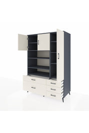 Kronos Dolap 9 Raflı 5 Çekmeceli 3 Kapaklı 132x59x195 Antrasit-Aytaşı/Aytaşı