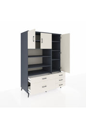 Kronos Dolap 9 Raflı 5 Çekmeceli 3 Kapaklı 132x59x195 Antrasit-Aytaşı/Aytaşı