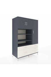 Kronos Dolap 9 Raflı 5 Çekmeceli 3 Kapaklı 132x59x195 Antrasit-Antrasit/Aytaşı