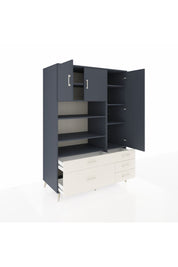 Kronos Dolap 9 Raflı 5 Çekmeceli 3 Kapaklı 132x59x195 Antrasit-Antrasit/Aytaşı