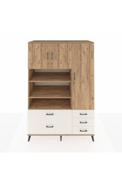 Kronos Dolap 9 Raflı 5 Çekmeceli 3 Kapaklı 132x59x195 Çam-Çam/Aytaşı