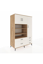 Kronos Dolap 9 Raflı 5 Çekmeceli 3 Kapaklı 132x59x195 Çam-Aytaşı/Aytaşı