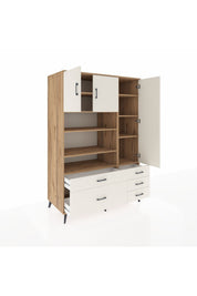 Kronos Dolap 9 Raflı 5 Çekmeceli 3 Kapaklı 132x59x195 Çam-Aytaşı/Aytaşı