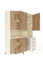Kronos Dolap 7 Raflı 4 Çekmeceli 5 Kapaklı 132x59x195 Aytaşı-Çam/Aytaşı