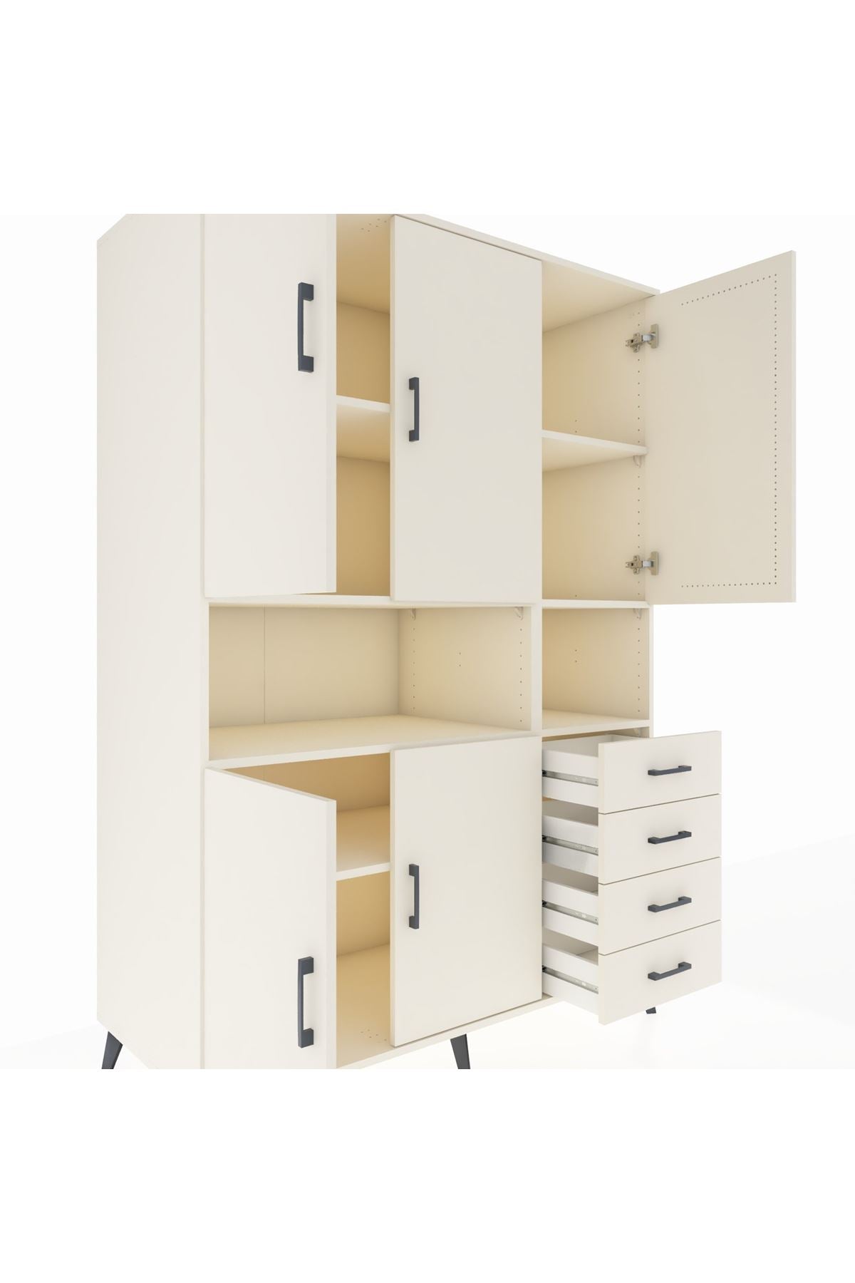 Kronos Dolap 7 Raflı 4 Çekmeceli 5 Kapaklı 132x59x195 Aytaşı-Aytaşı/Aytaşı