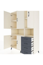 Kronos Dolap 7 Raflı 4 Çekmeceli 5 Kapaklı 132x59x195 Aytaşı-Aytaşı/Antrasit