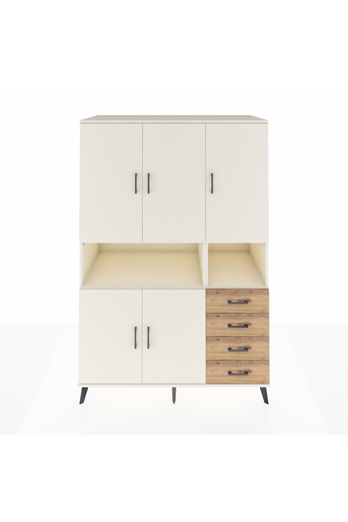 Kronos Dolap 7 Raflı 4 Çekmeceli 5 Kapaklı 132x59x195 Aytaşı-Aytaşı/Çam