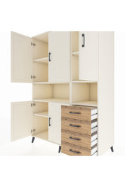 Kronos Dolap 7 Raflı 4 Çekmeceli 5 Kapaklı 132x59x195 Aytaşı-Aytaşı/Çam