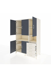 Kronos Dolap 7 Raflı 4 Çekmeceli 5 Kapaklı 132x59x195 Aytaşı-Antrasit/Aytaşı