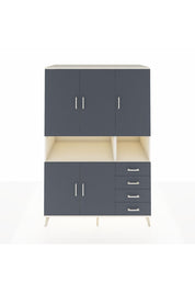 Kronos Dolap 7 Raflı 4 Çekmeceli 5 Kapaklı 132x59x195 Aytaşı-Antrasit/Antrasit