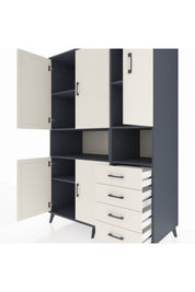 Kronos Dolap 7 Raflı 4 Çekmeceli 5 Kapaklı 132x59x195 Antrasit-Aytaşı/Aytaşı