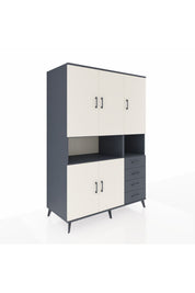 Kronos Dolap 7 Raflı 4 Çekmeceli 5 Kapaklı 132x59x195 Antrasit-Aytaşı/Antrasit