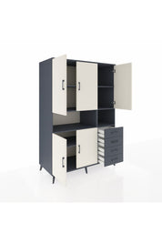 Kronos Dolap 7 Raflı 4 Çekmeceli 5 Kapaklı 132x59x195 Antrasit-Aytaşı/Antrasit