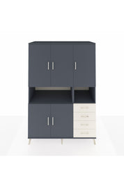 Kronos Dolap 7 Raflı 4 Çekmeceli 5 Kapaklı 132x59x195 Antrasit-Antrasit/Aytaşı