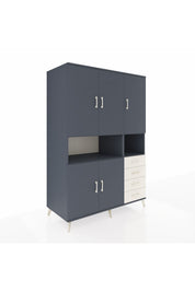 Kronos Dolap 7 Raflı 4 Çekmeceli 5 Kapaklı 132x59x195 Antrasit-Antrasit/Aytaşı