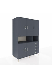 Kronos Dolap 7 Raflı 4 Çekmeceli 5 Kapaklı 132x59x195 Antrasit-Antrasit/Antrasit