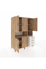 Kronos Dolap 7 Raflı 4 Çekmeceli 5 Kapaklı 132x59x195 Çam-Çam/Aytaşı