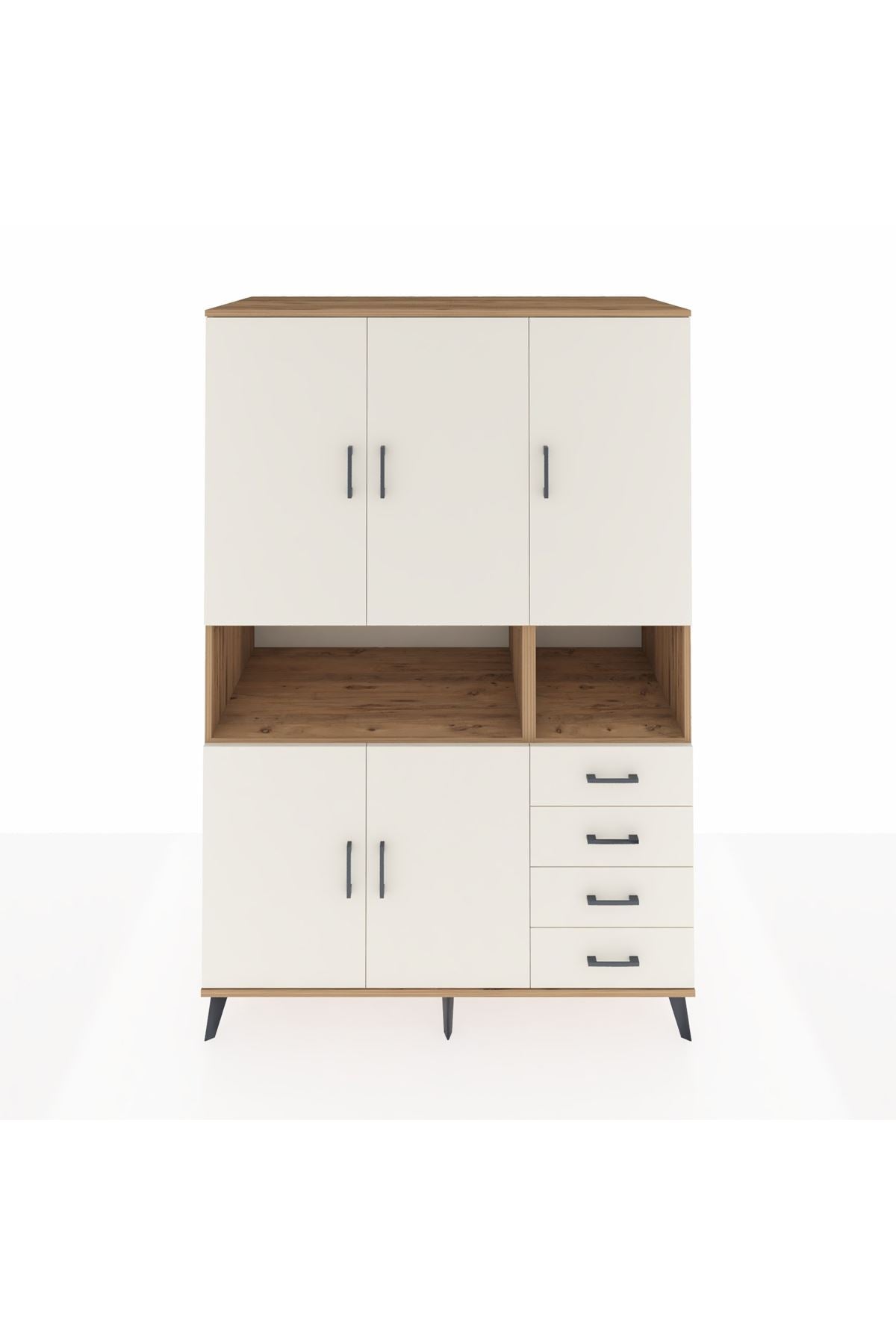 Kronos Dolap 7 Raflı 4 Çekmeceli 5 Kapaklı 132x59x195 Çam-Aytaşı/Aytaşı