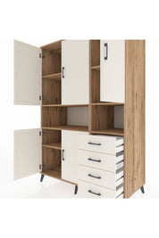 Kronos Dolap 7 Raflı 4 Çekmeceli 5 Kapaklı 132x59x195 Çam-Aytaşı/Aytaşı