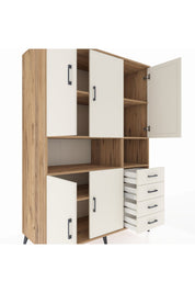 Kronos Dolap 7 Raflı 4 Çekmeceli 5 Kapaklı 132x59x195 Çam-Aytaşı/Aytaşı