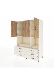 Kronos Dolap 6 Raflı 6 Çekmeceli 3 Kapaklı 132x59x195 Aytaşı-Çam/Aytaşı