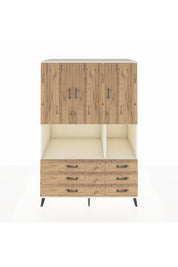 Kronos Dolap 6 Raflı 6 Çekmeceli 3 Kapaklı 132x59x195 Aytaşı-Çam/Çam