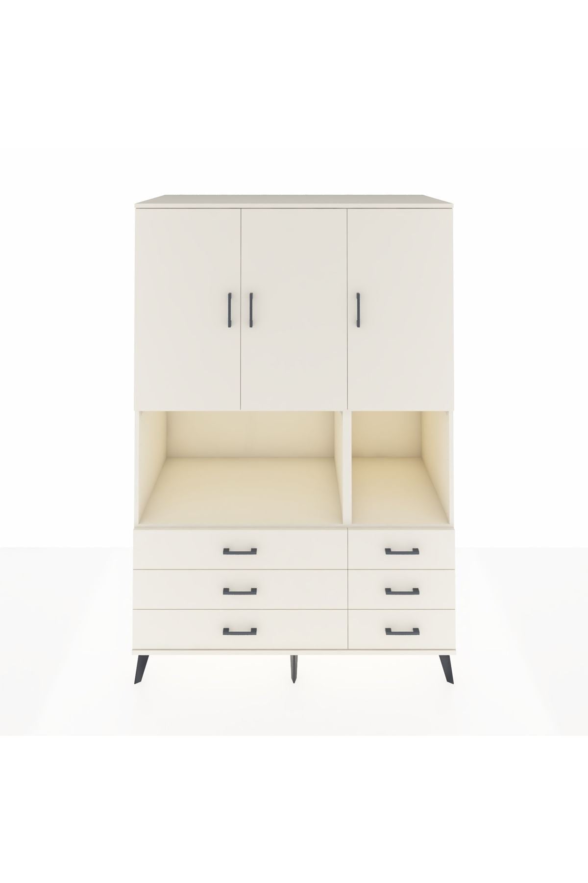 Kronos Dolap 6 Raflı 6 Çekmeceli 3 Kapaklı 132x59x195 Aytaşı-Aytaşı/Aytaşı