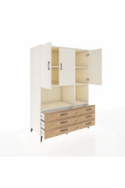 Kronos Dolap 6 Raflı 6 Çekmeceli 3 Kapaklı 132x59x195 Aytaşı-Aytaşı/Çam