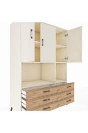 Kronos Dolap 6 Raflı 6 Çekmeceli 3 Kapaklı 132x59x195 Aytaşı-Aytaşı/Çam