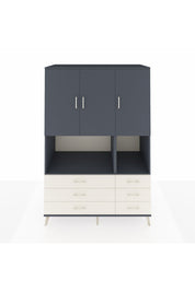 Kronos Dolap 6 Raflı 6 Çekmeceli 3 Kapaklı 132x59x195 Antrasit-Antrasit/Aytaşı