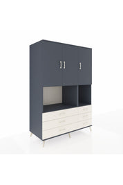 Kronos Dolap 6 Raflı 6 Çekmeceli 3 Kapaklı 132x59x195 Antrasit-Antrasit/Aytaşı