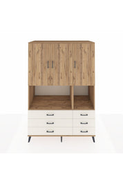 Kronos Dolap 6 Raflı 6 Çekmeceli 3 Kapaklı 132x59x195 Çam-Çam/Aytaşı