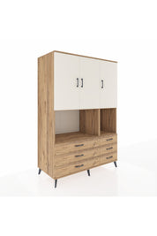 Kronos Dolap 6 Raflı 6 Çekmeceli 3 Kapaklı 132x59x195 Çam-Aytaşı/Çam