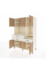 Kronos Dolap 9 Raflı 3 Çekmeceli 6 Kapaklı 132x59x195 Aytaşı-Çam/Aytaşı
