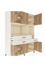 Kronos Dolap 9 Raflı 3 Çekmeceli 6 Kapaklı 132x59x195 Aytaşı-Çam/Aytaşı